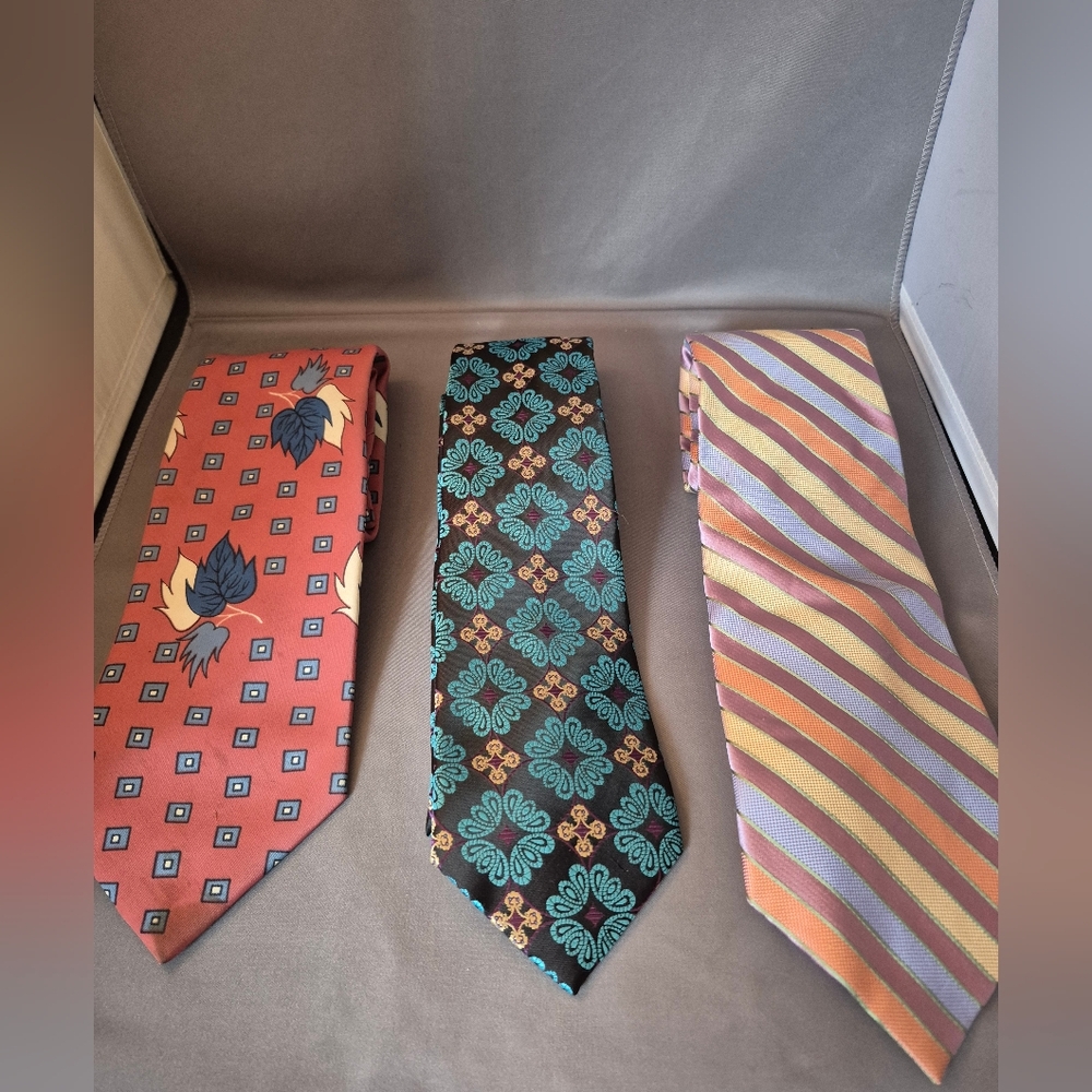 Vibrant Tie Collection - Red, Teal, Yellow